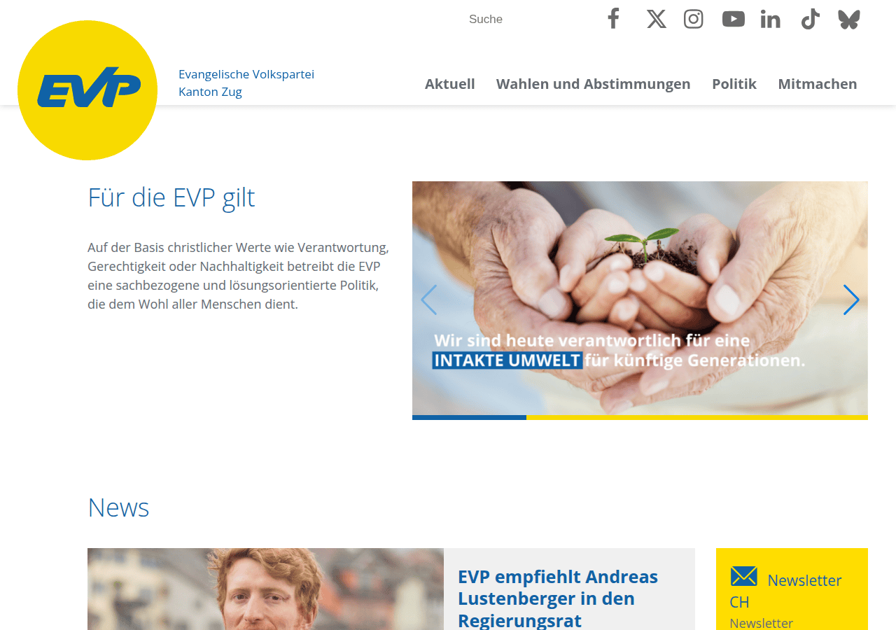 Screenshot of evp-zg.ch