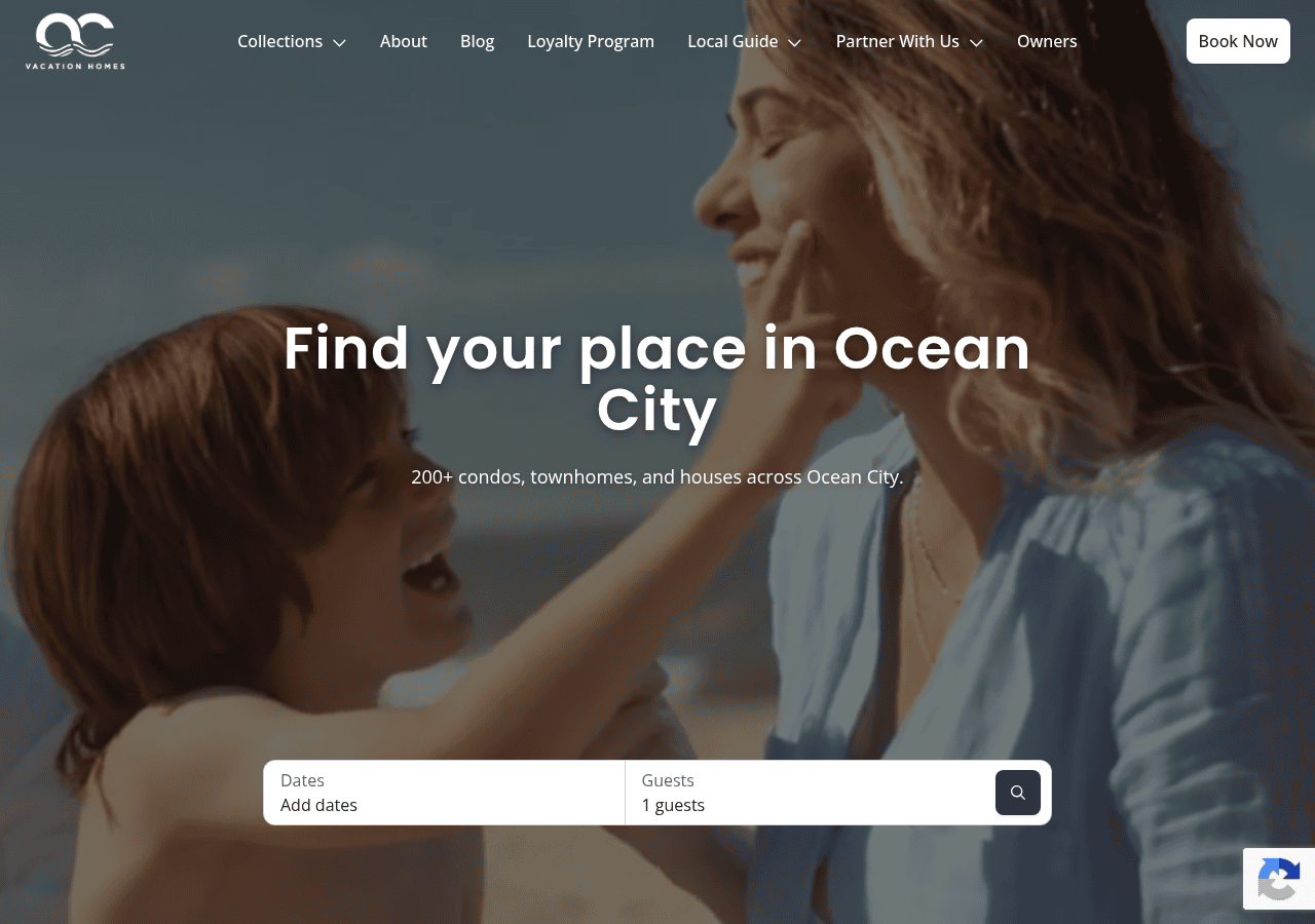 Screenshot of oceancityvacationhomes.com