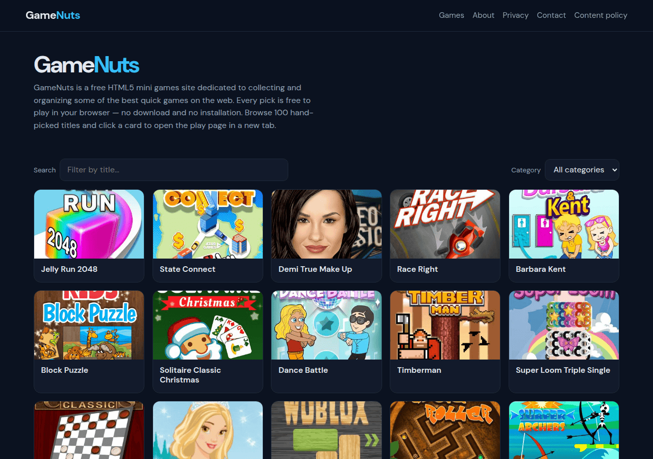 Screenshot of kidgame.cc