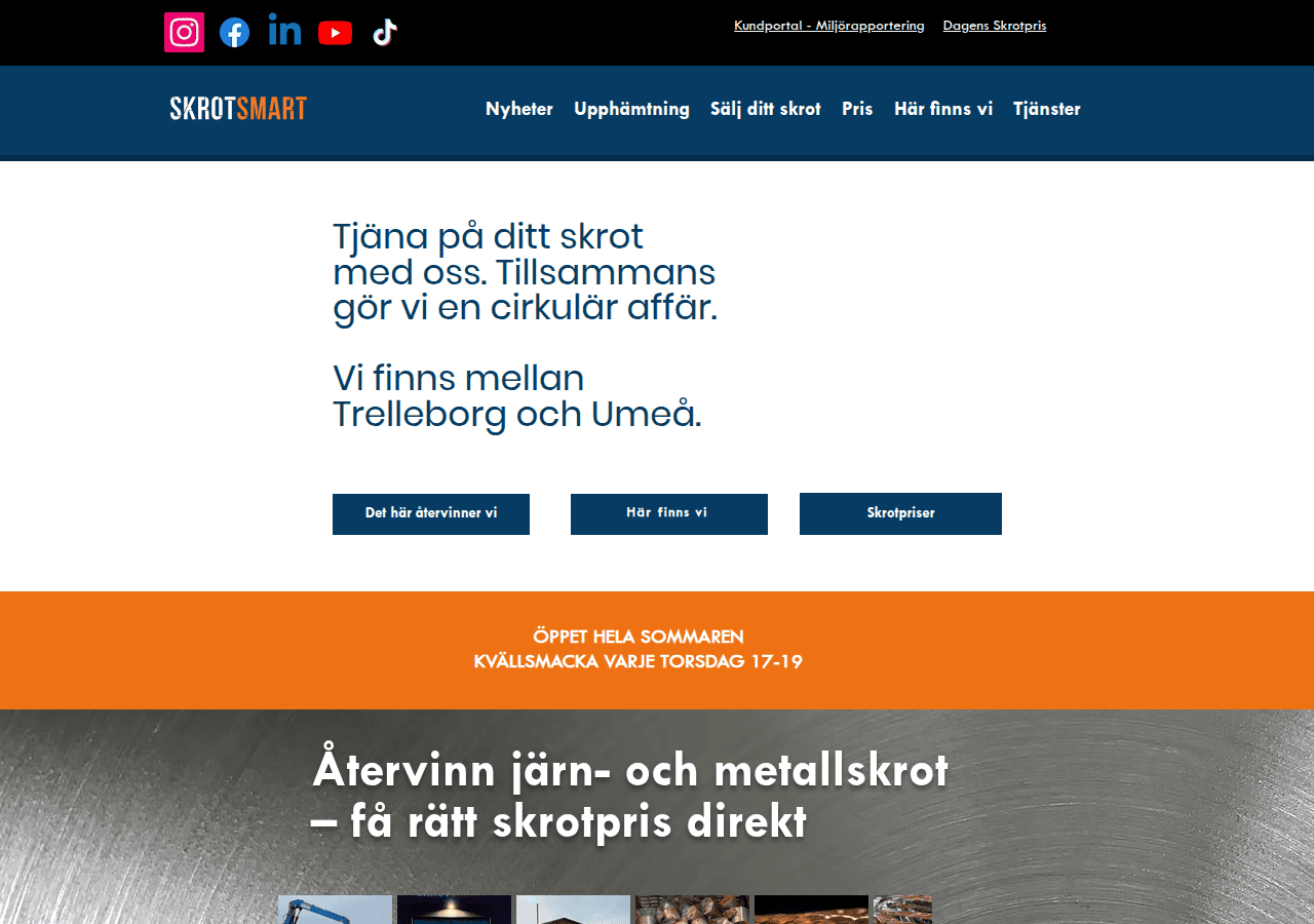 Screenshot of skrotsmart.se