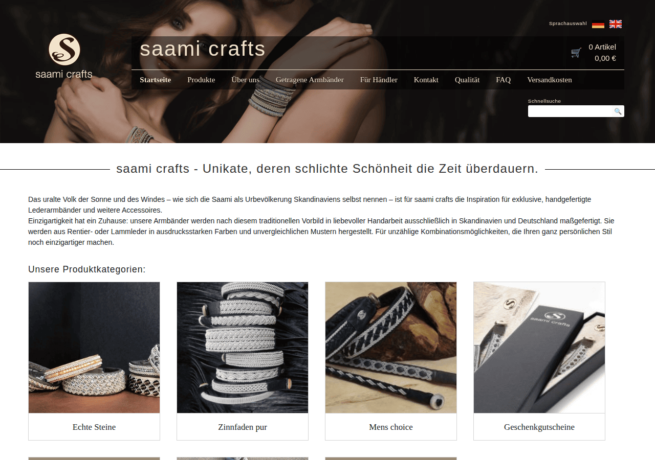 Screenshot of saami-crafts.com