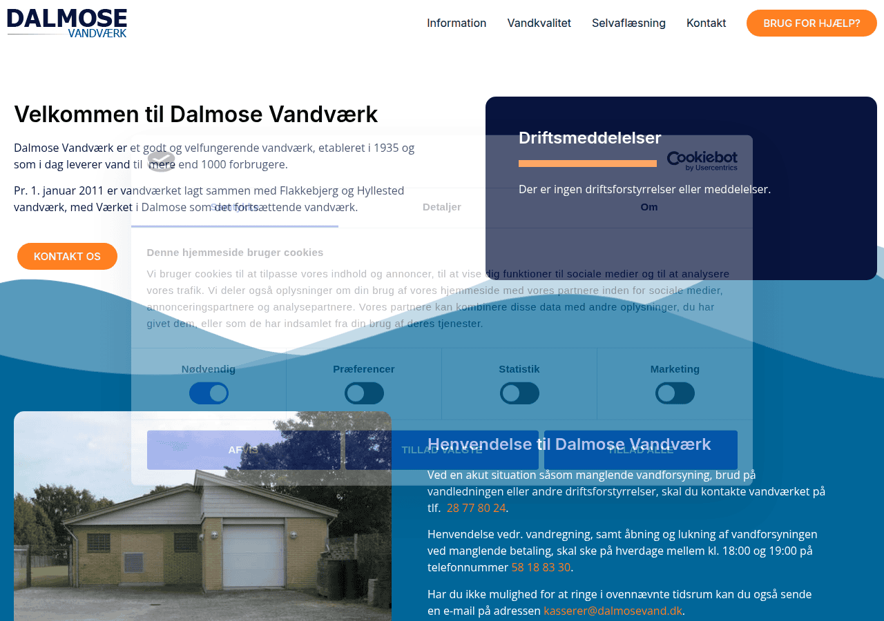 Screenshot of dalmosevand.dk