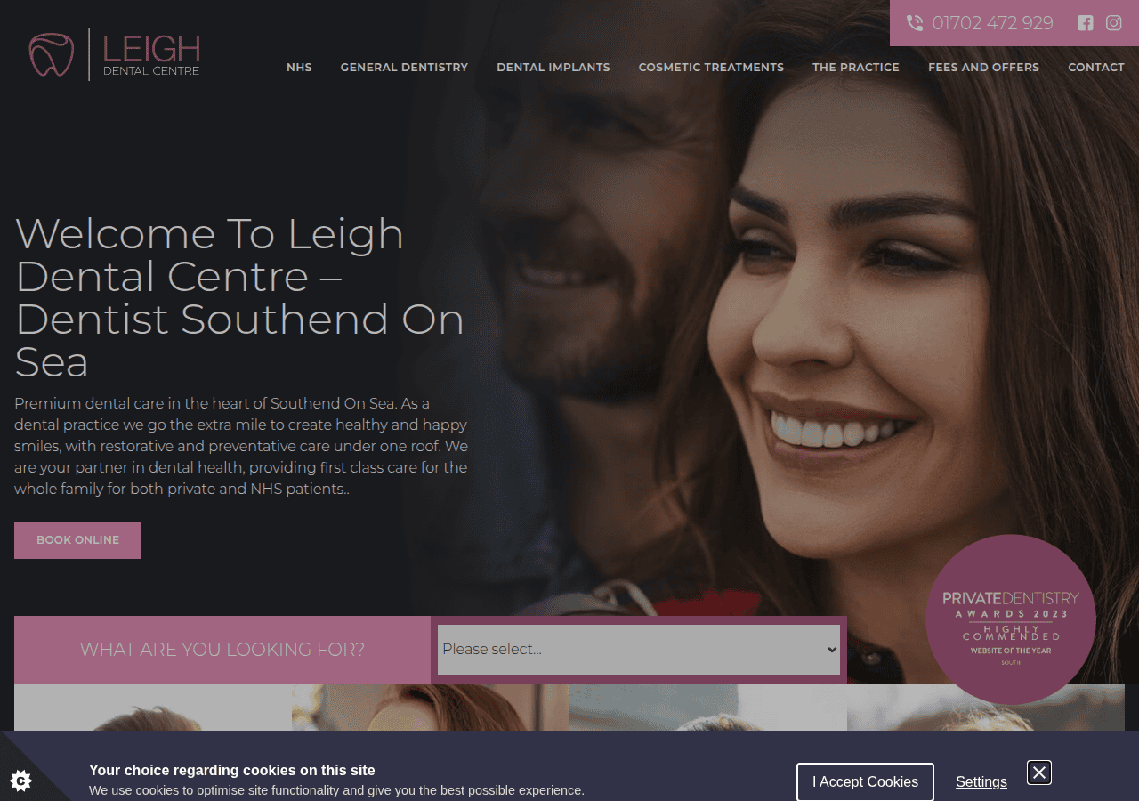 Screenshot of leighdentalcentre.co.uk