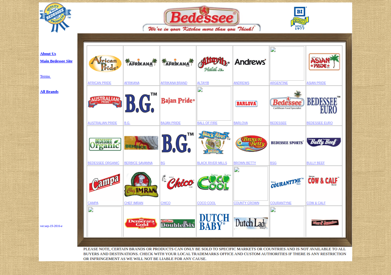 Screenshot of bedesseebrands.com