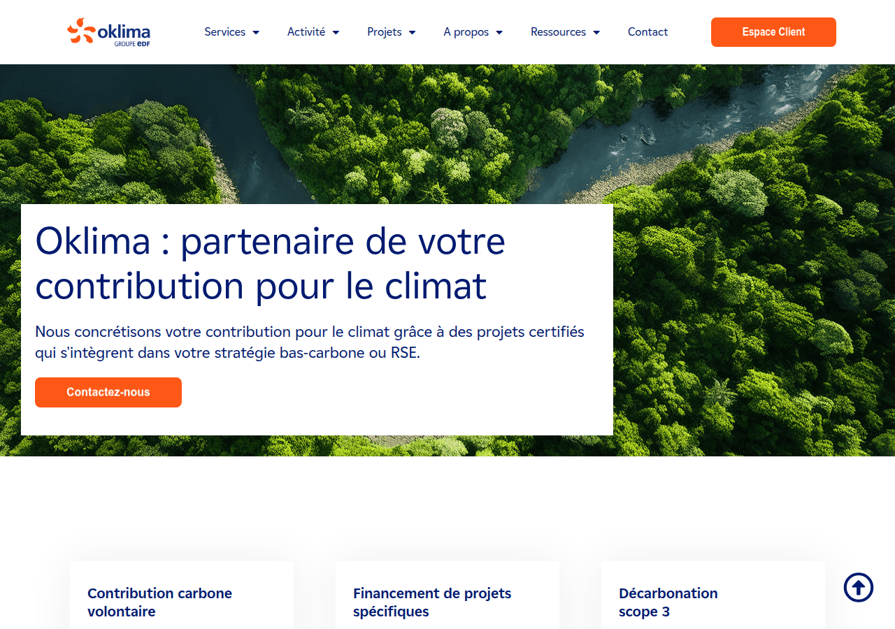 Screenshot of oklima.fr