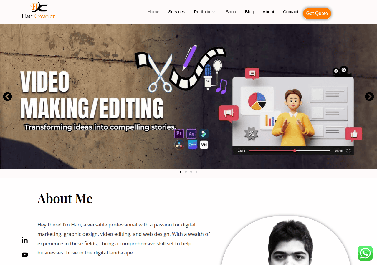 Screenshot of haricreation.com