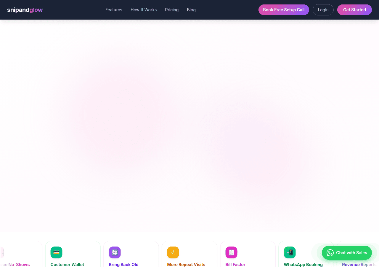 Screenshot of snipandglow.com