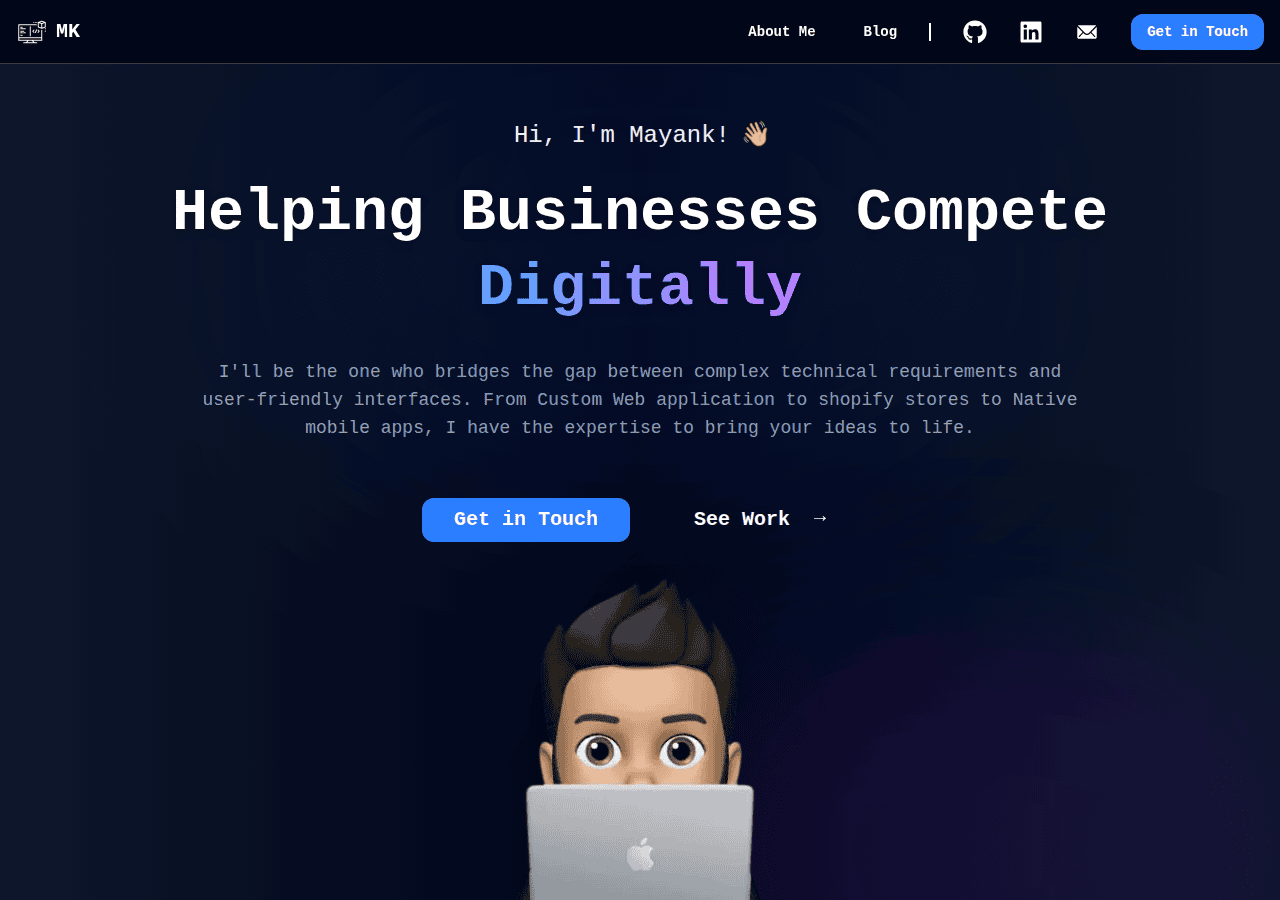 Screenshot of mayankkathuria.com
