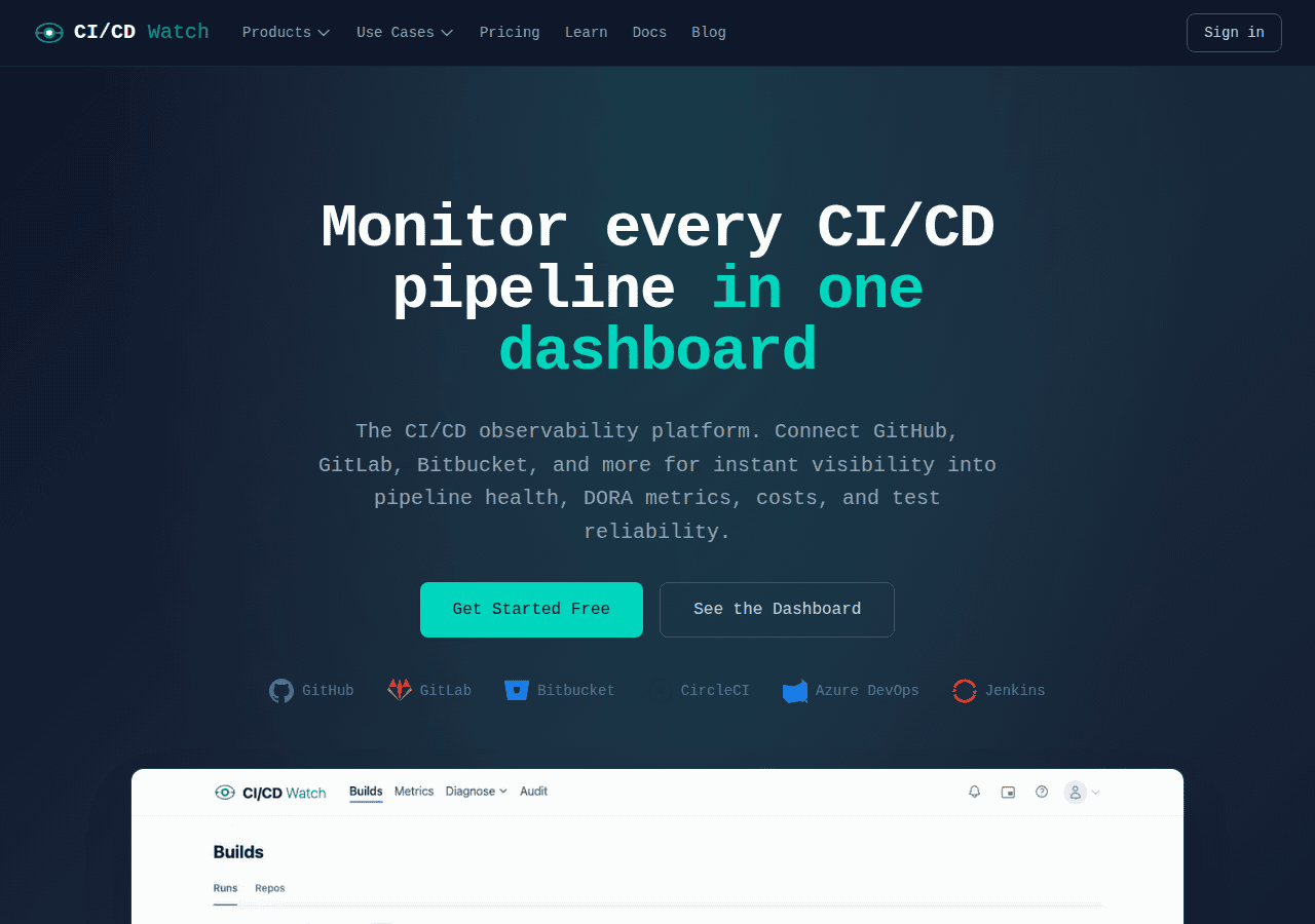 Screenshot of cicd.watch