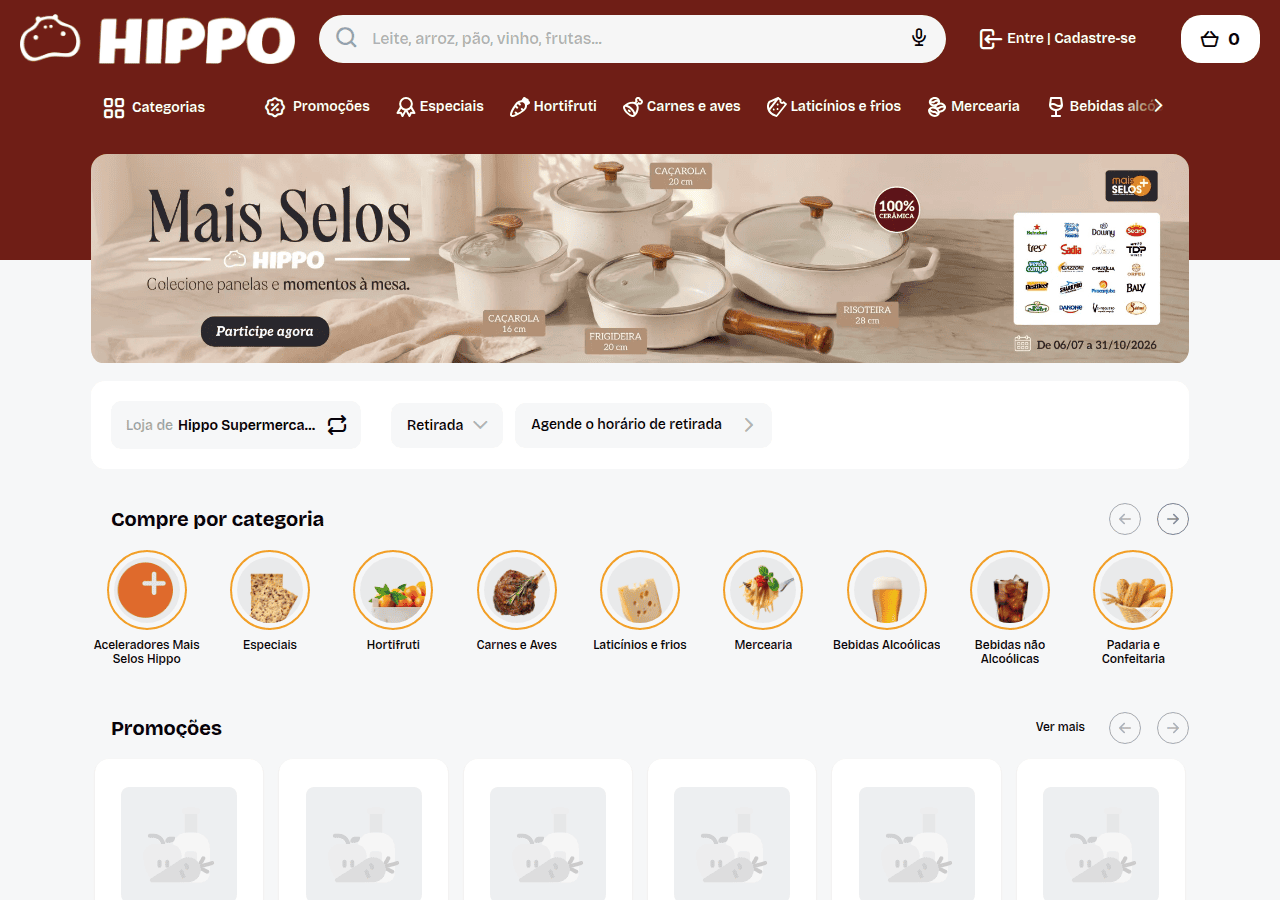 Screenshot of hipposupermercados.com.br