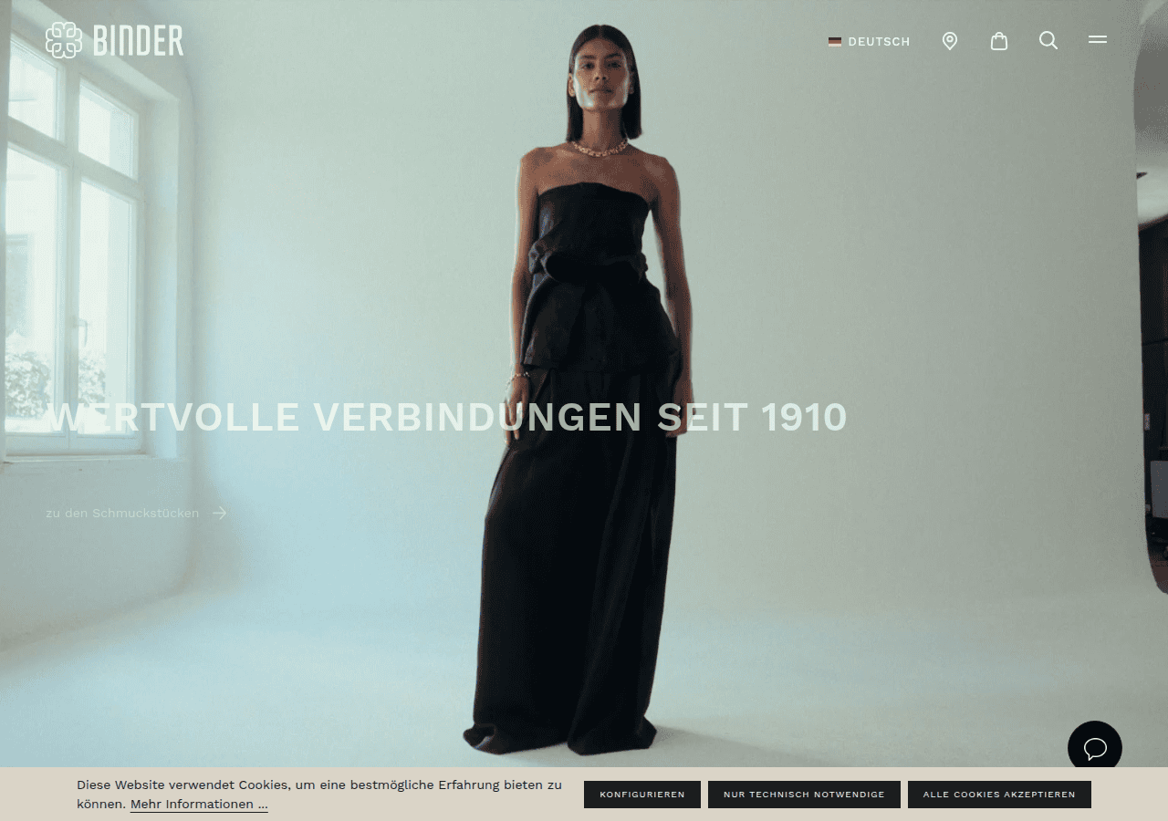 Screenshot of binder-jewellery.com