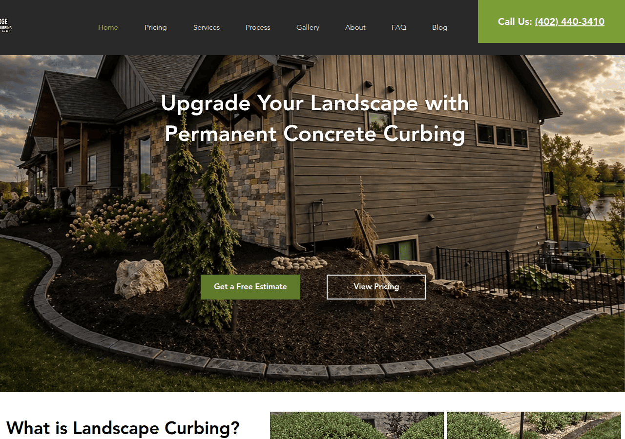 Screenshot of creativeedgelandscapecurbing.com