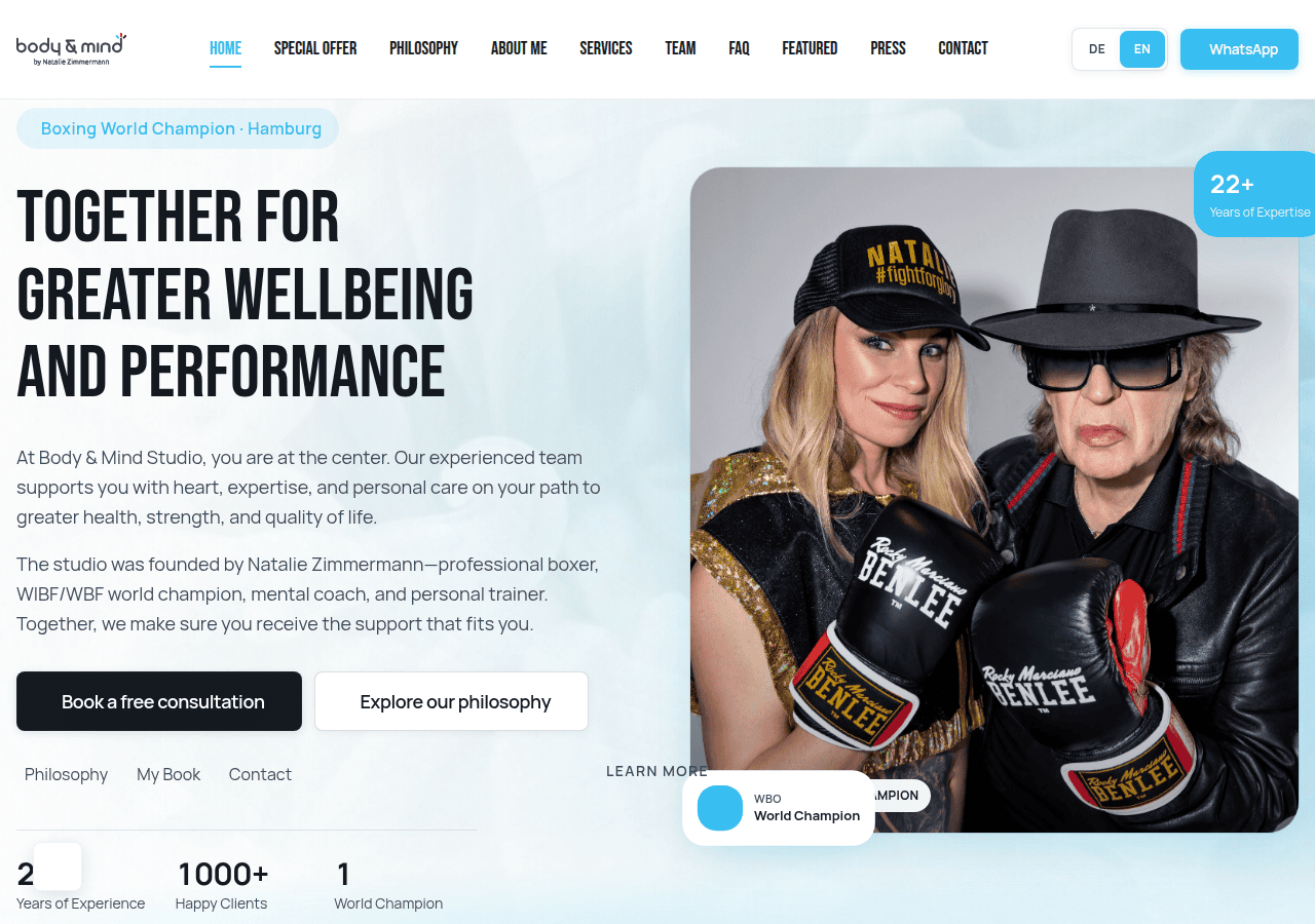 Screenshot of bodyandmindhamburg.com