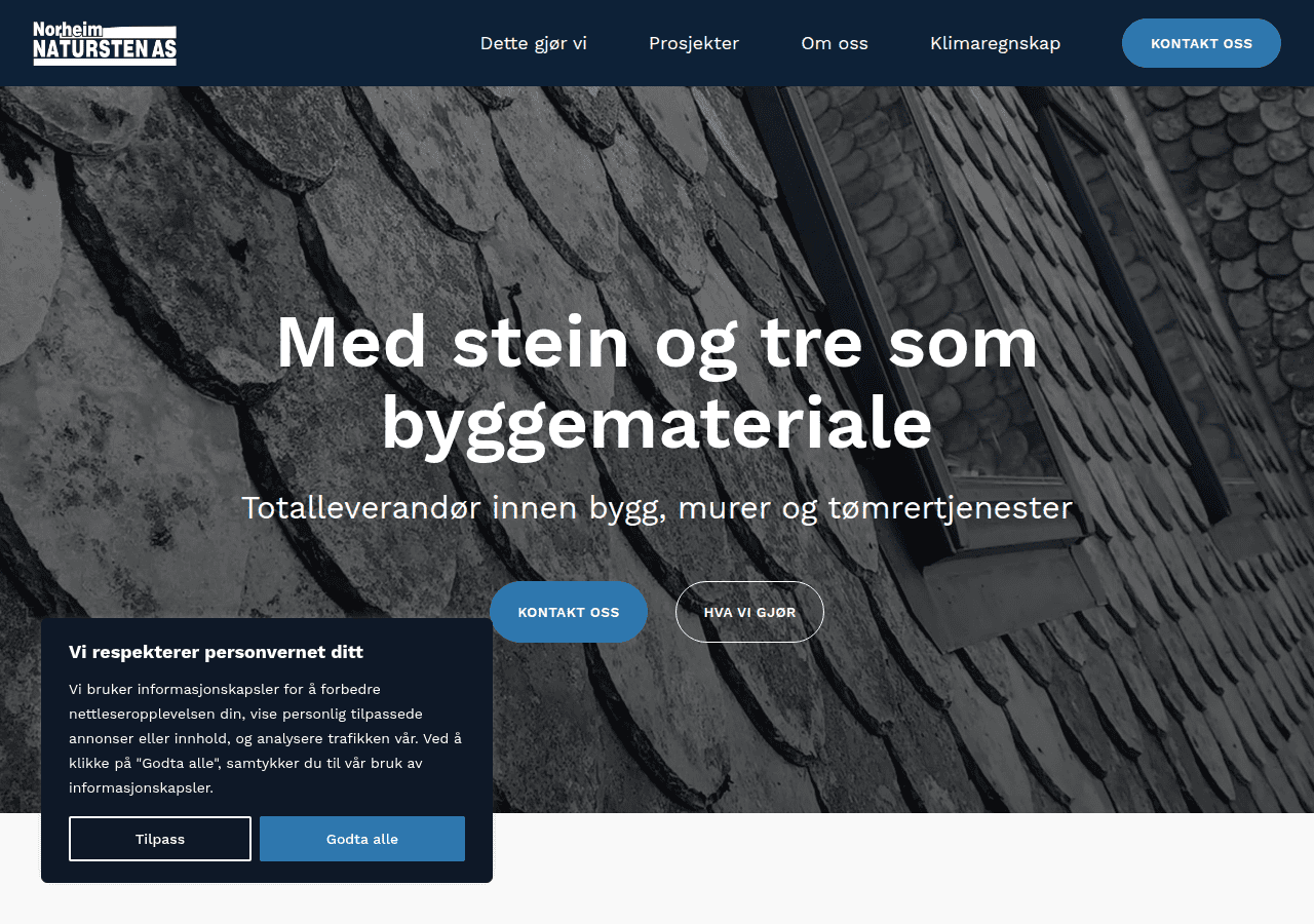 Screenshot of norheimnatursten.no