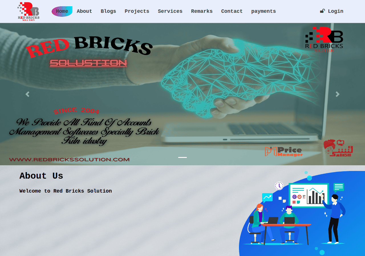 Screenshot of redbrickssolution.com