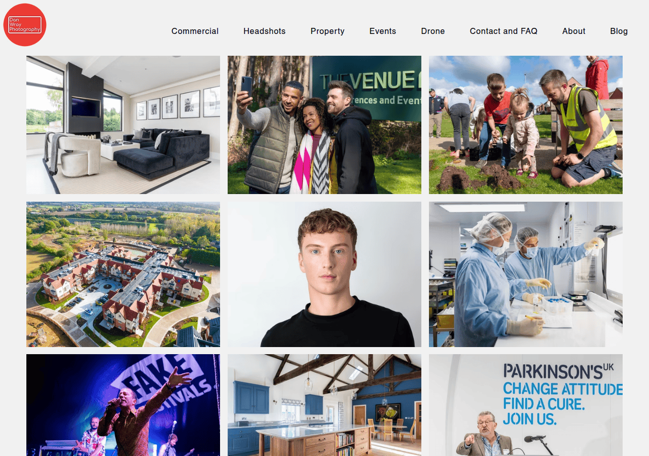 Screenshot of danwrayphotography.com