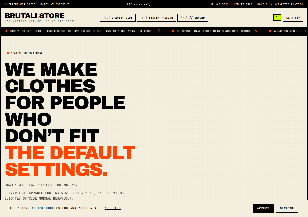 Screenshot of brutali.store