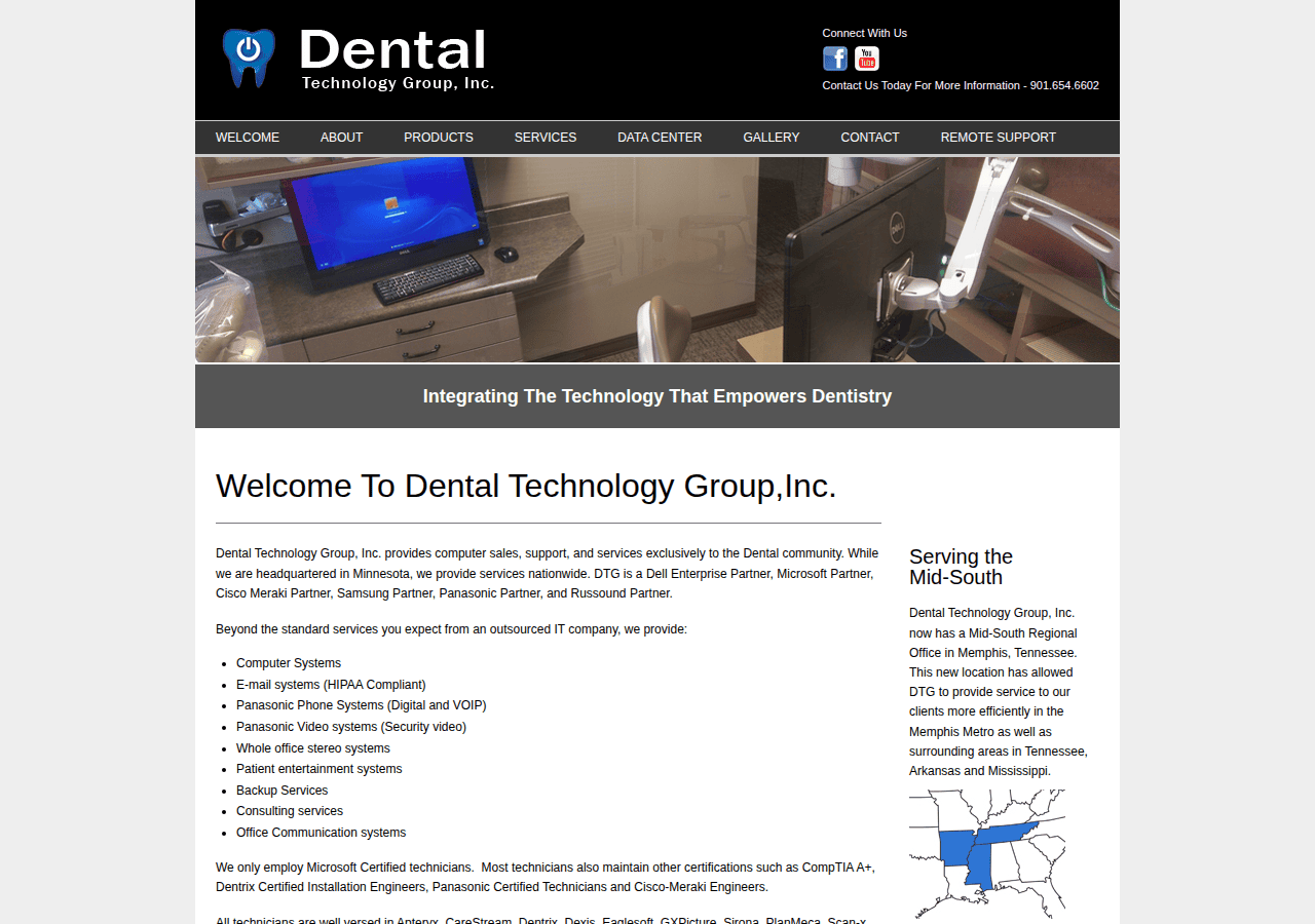 Screenshot of dentaltechgrouptn.com