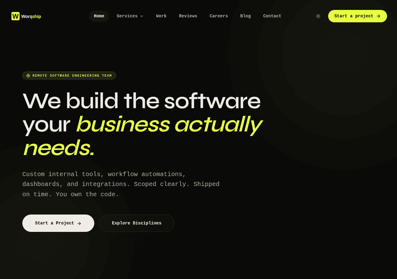 Screenshot of worqship.com