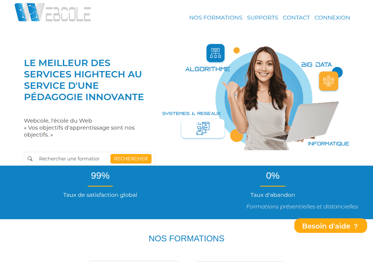 Screenshot of webcole.fr