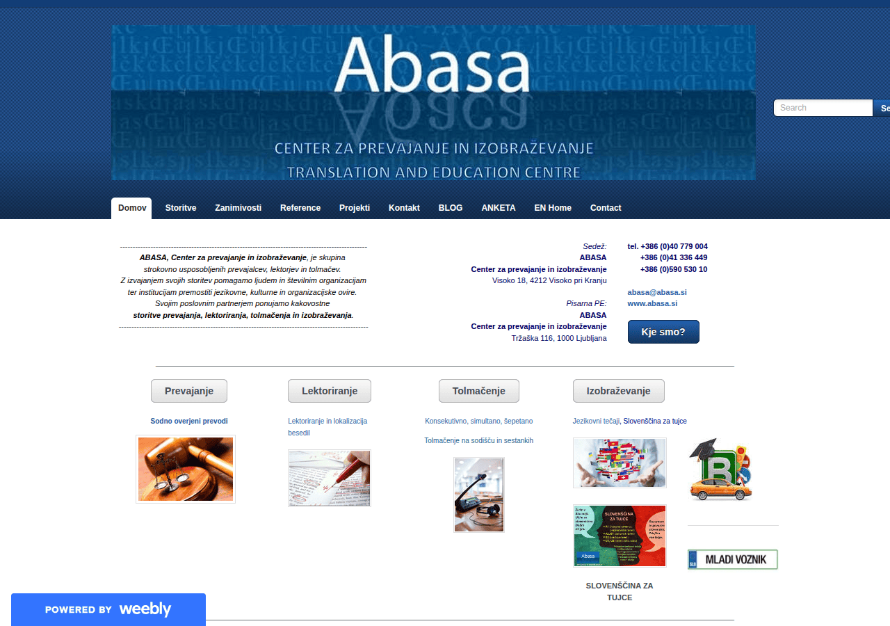 Screenshot of abasa.si