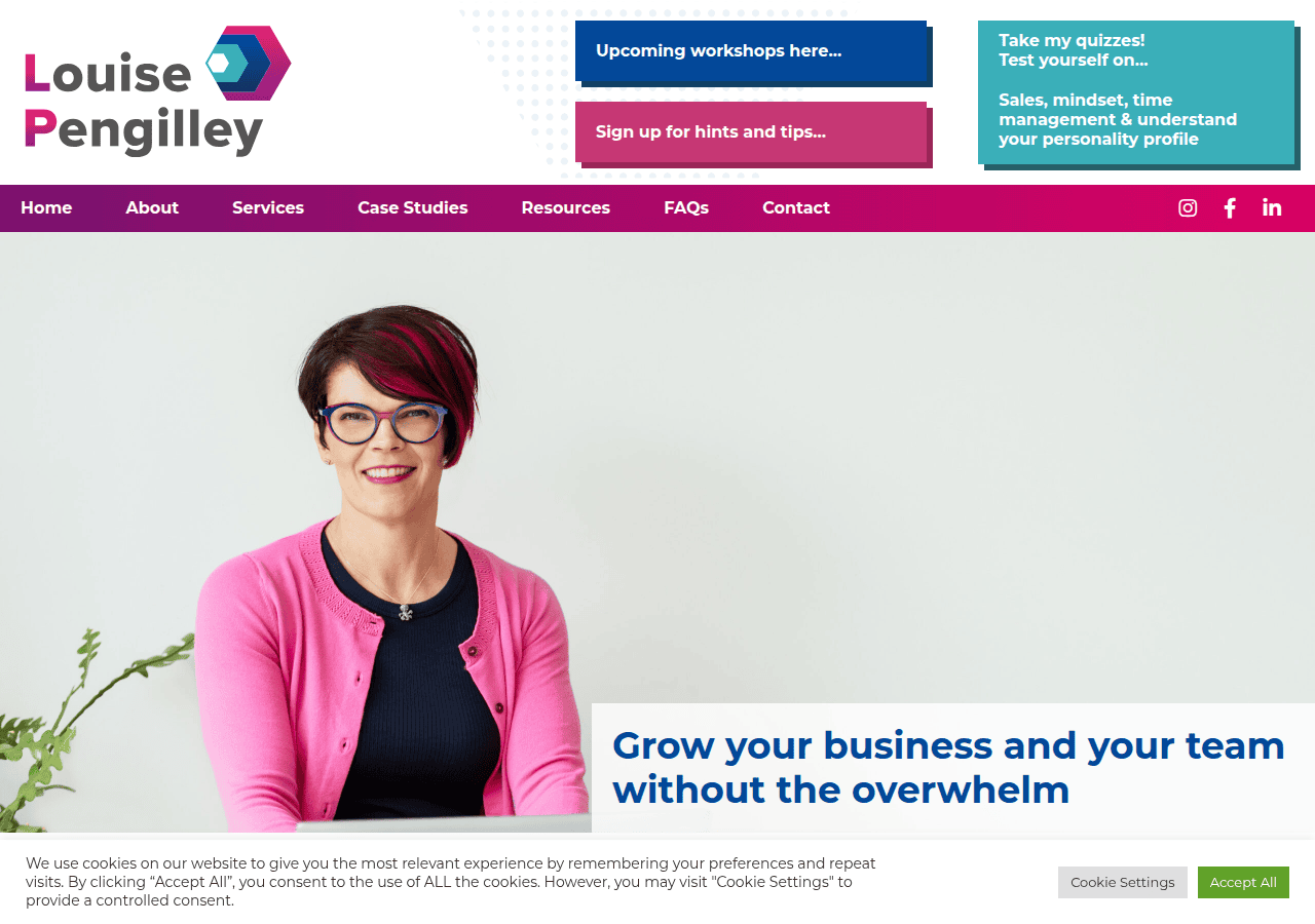 Screenshot of louisepengilley.com