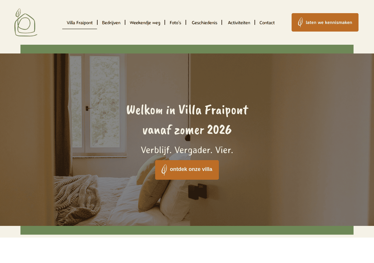 Screenshot of villafraipont.be