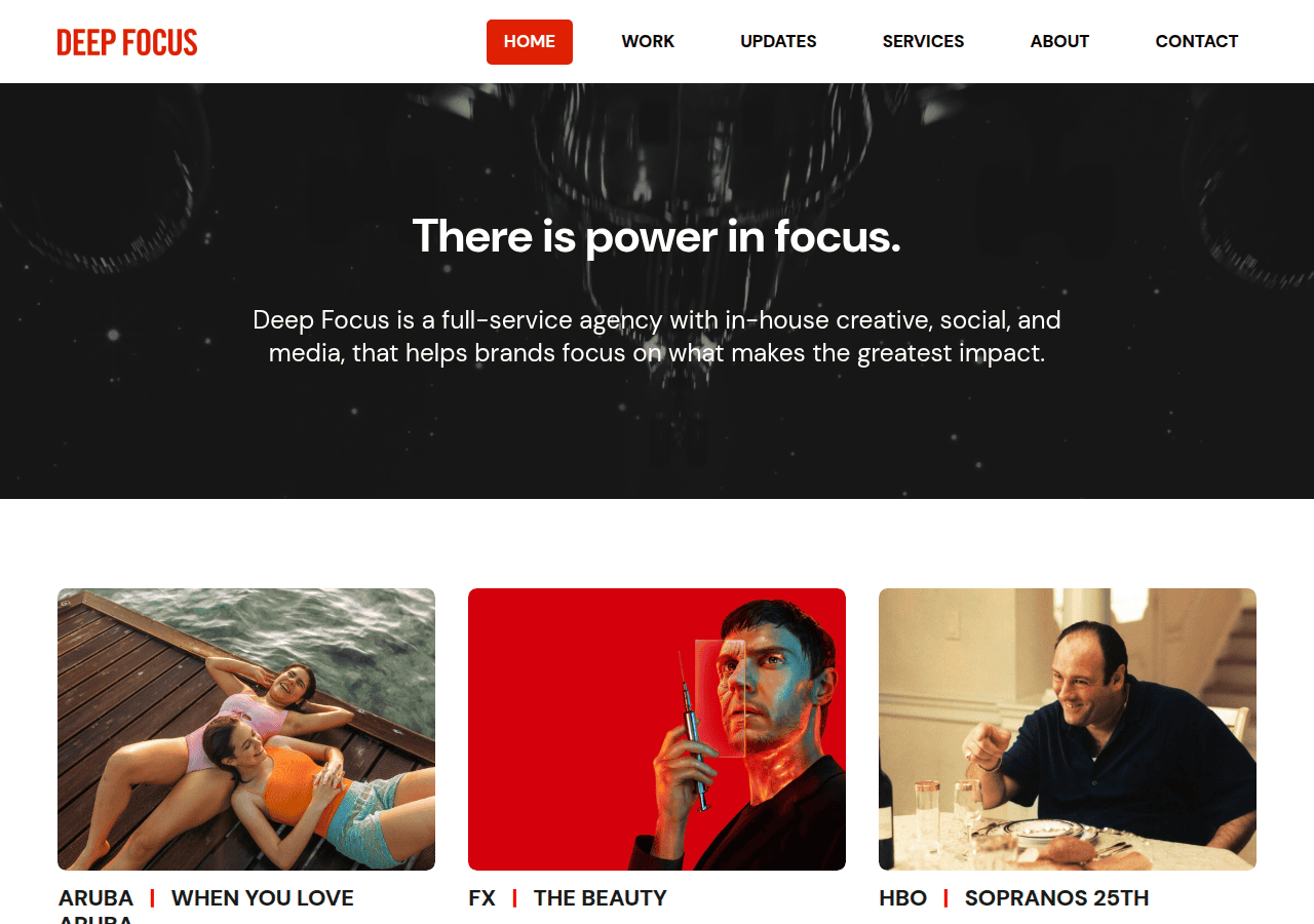 Screenshot of deepfocus.agency