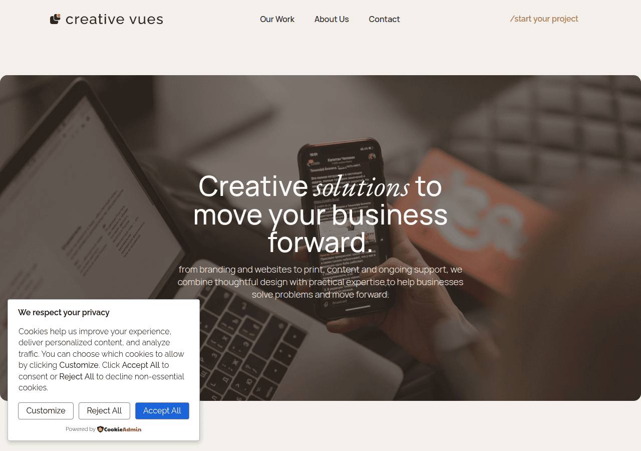 Screenshot of creativevues.co.uk