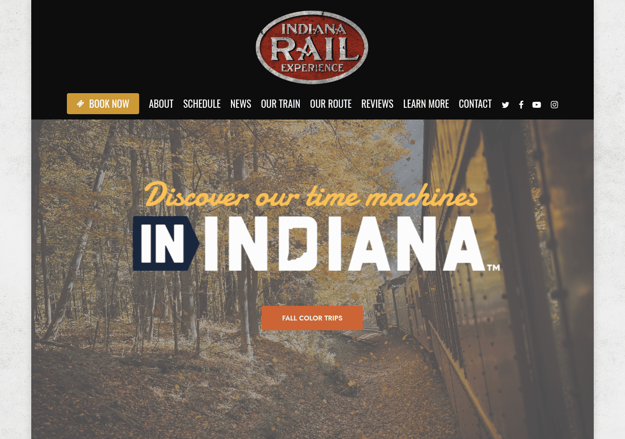 Screenshot of indianarailexperience.org