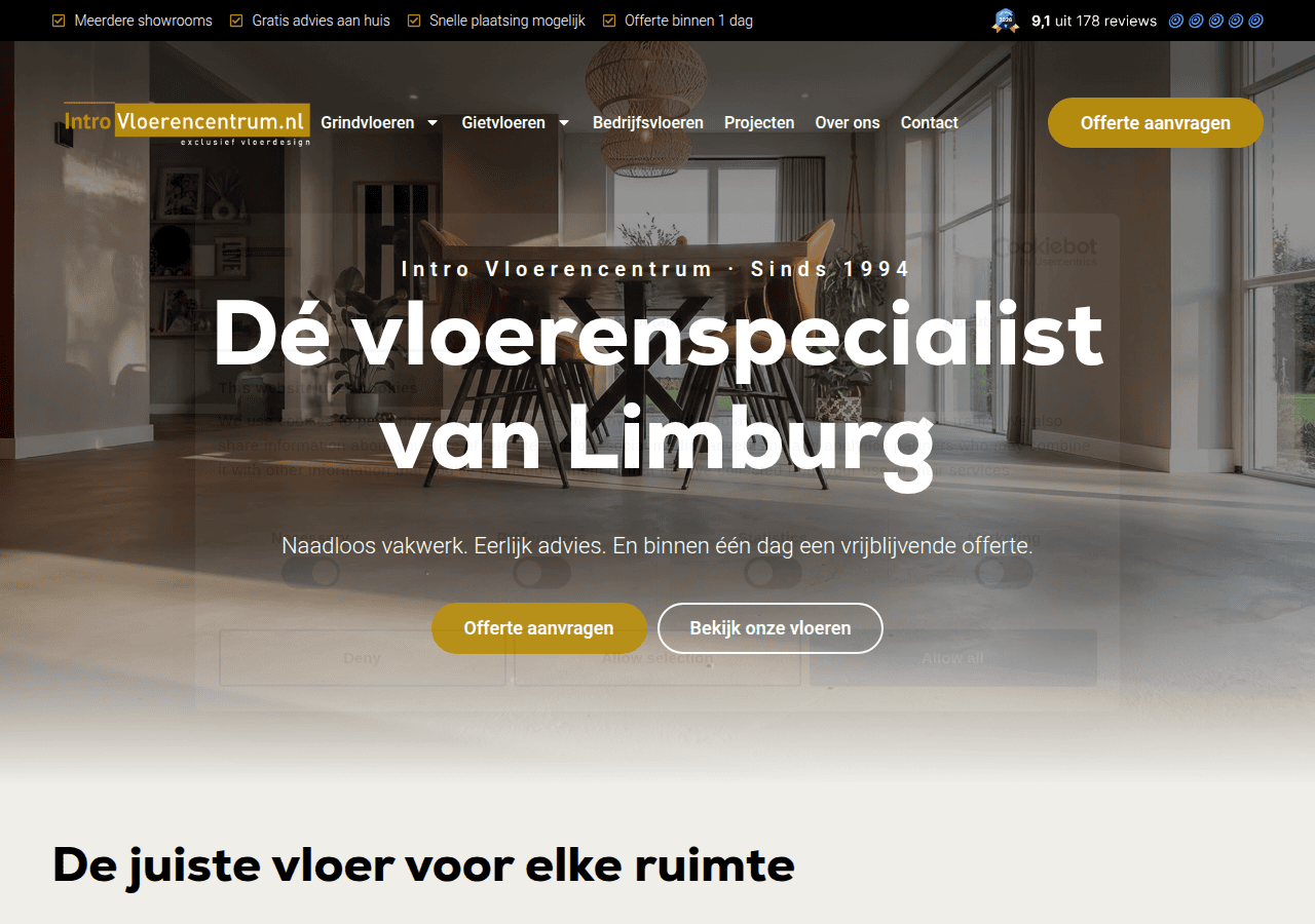 Screenshot of introvloerencentrum.nl