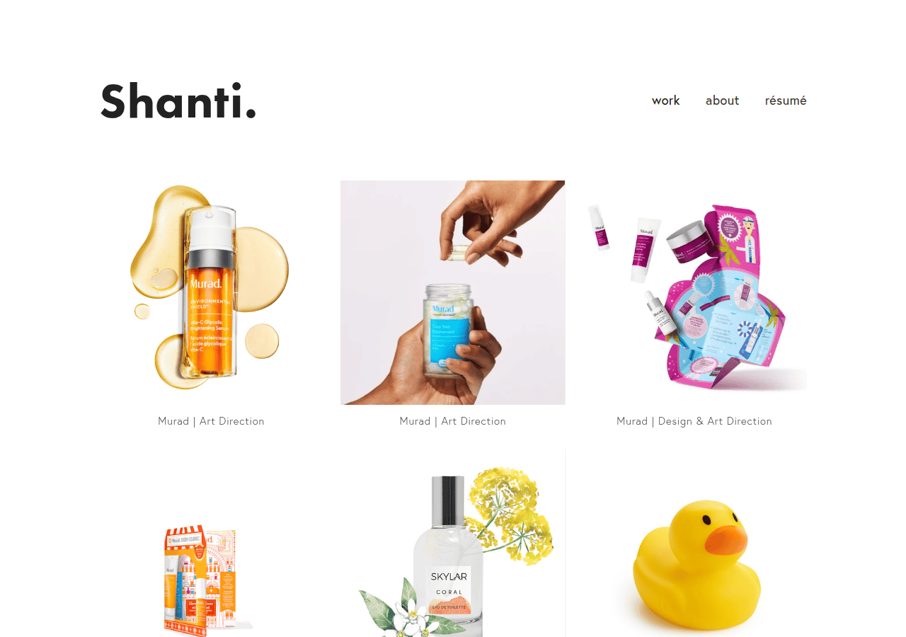 Screenshot of shantishiue.com