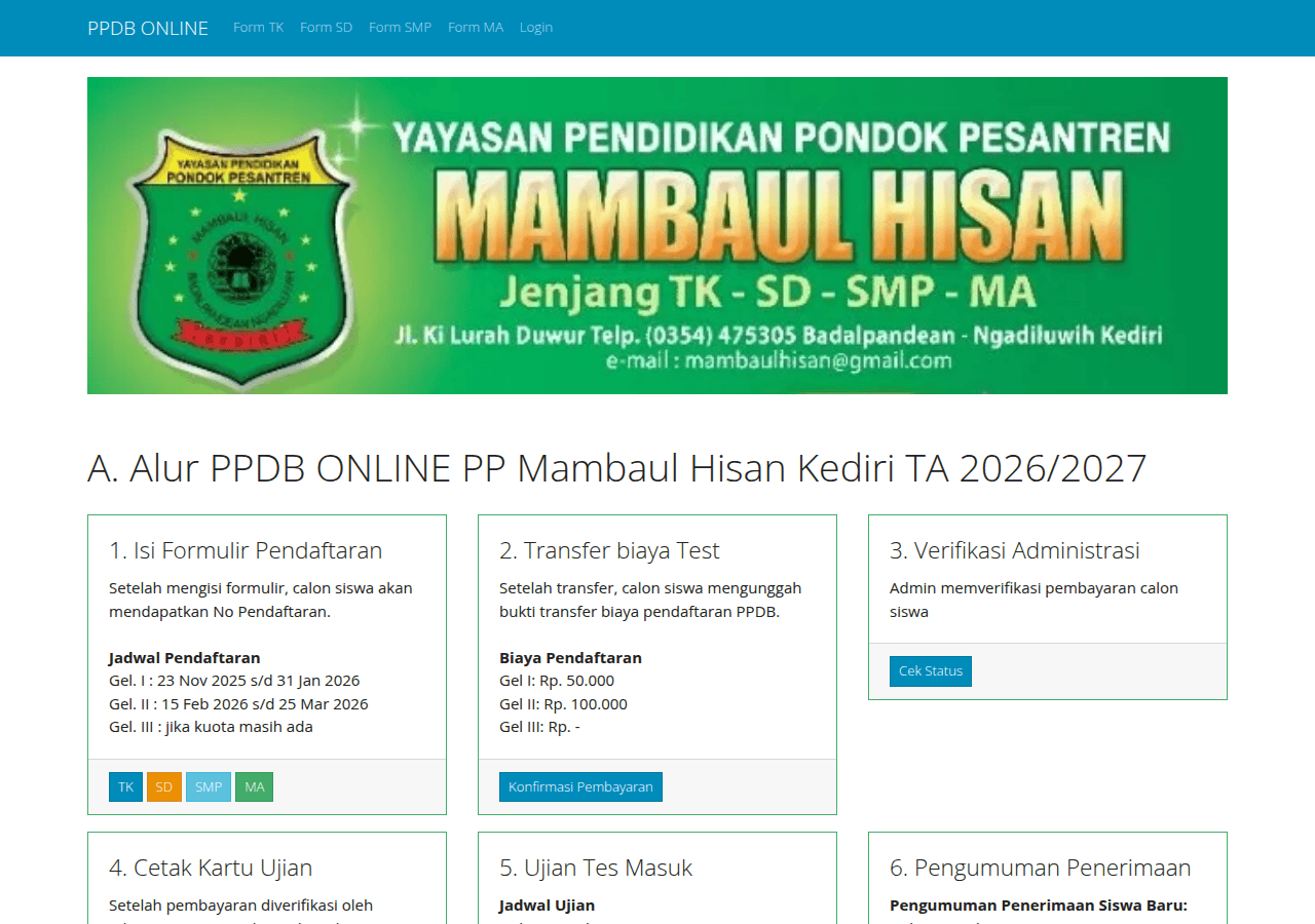 Screenshot of mambaulhisan.or.id