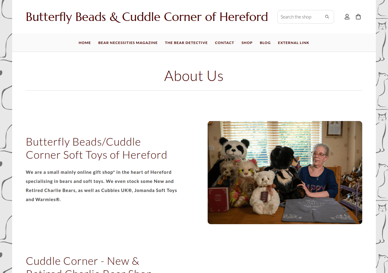 Screenshot of butterflybeadsofhereford.co.uk