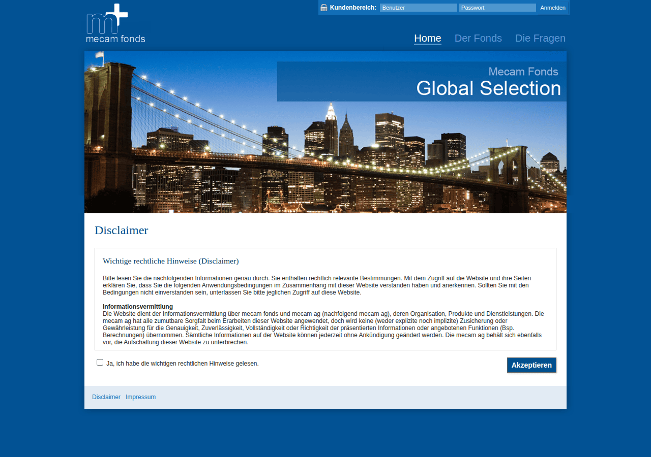 Screenshot of mecamfonds.com
