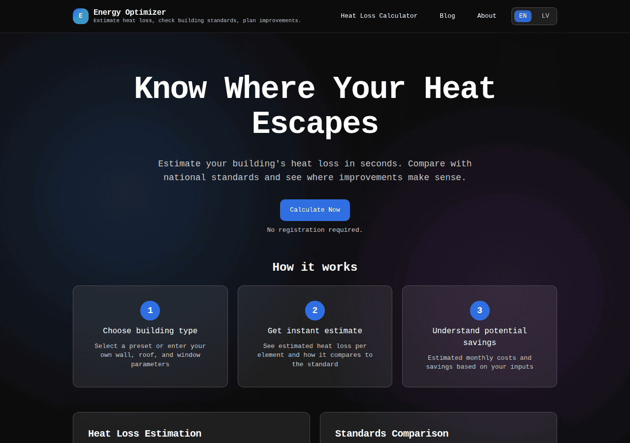 Screenshot of energyoptimizer.io