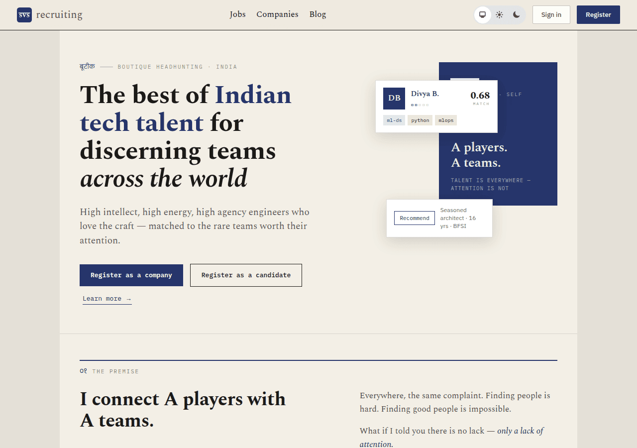 Screenshot of svsrecruiting.com