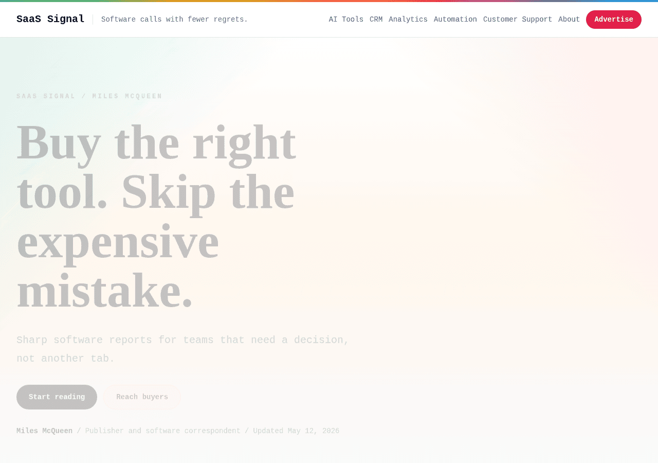 Screenshot of saassignalreport.com