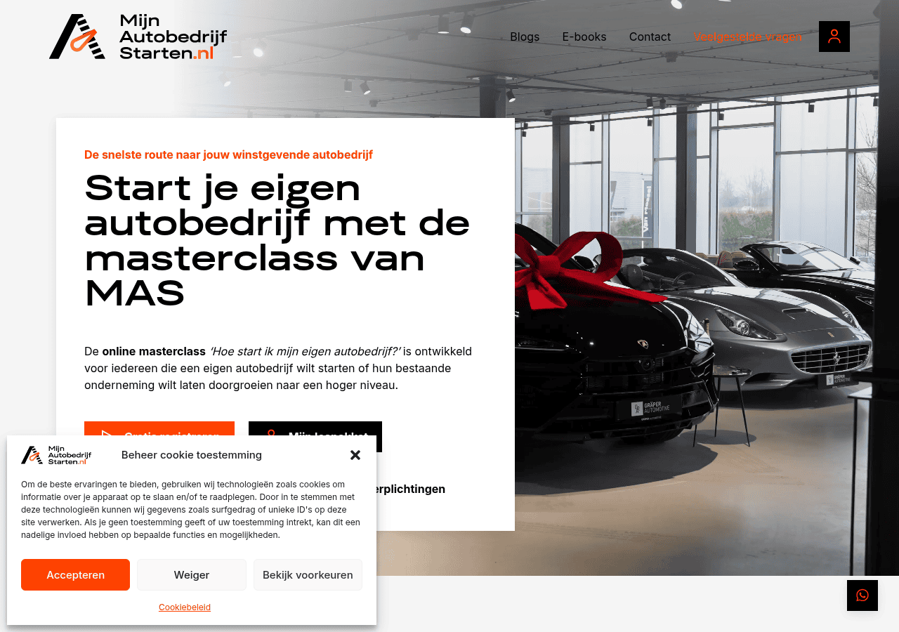 Screenshot of mijnautobedrijfstarten.nl