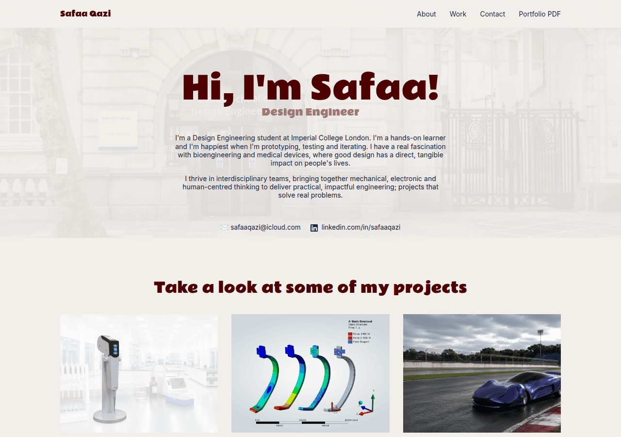 Screenshot of safaaqazi.com