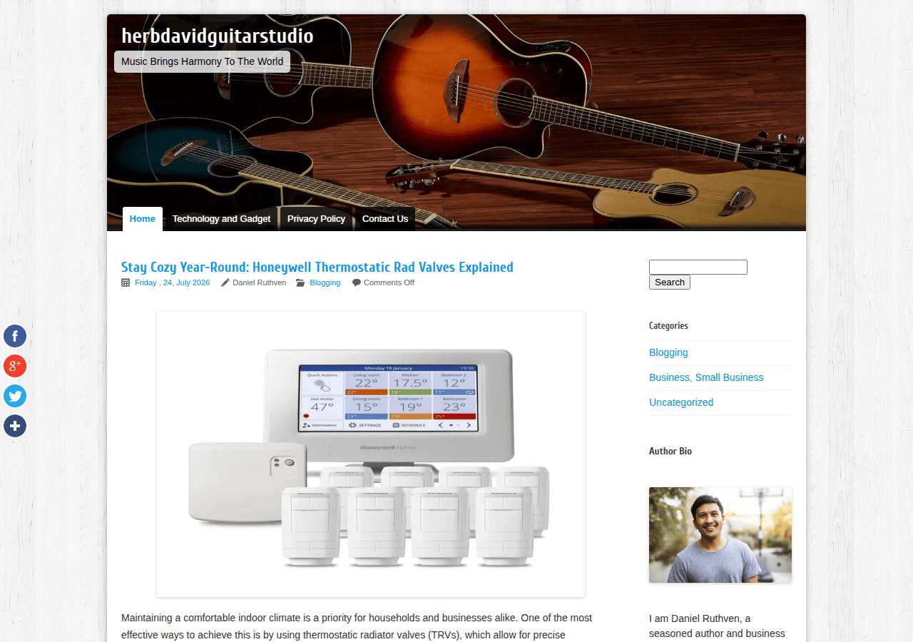Screenshot of herbdavidguitarstudio.com