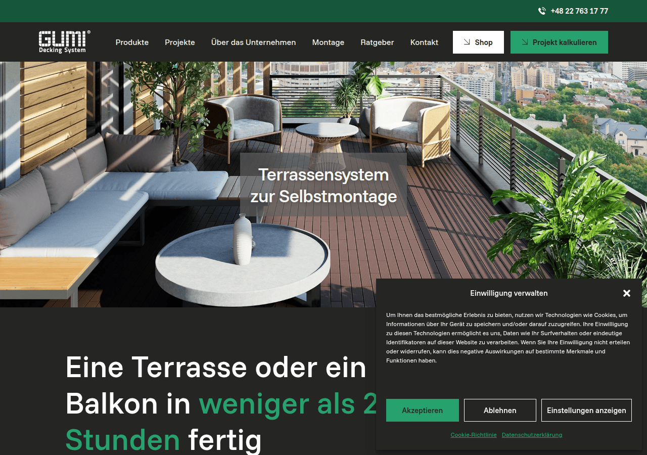 Screenshot of gumiterrasse.de