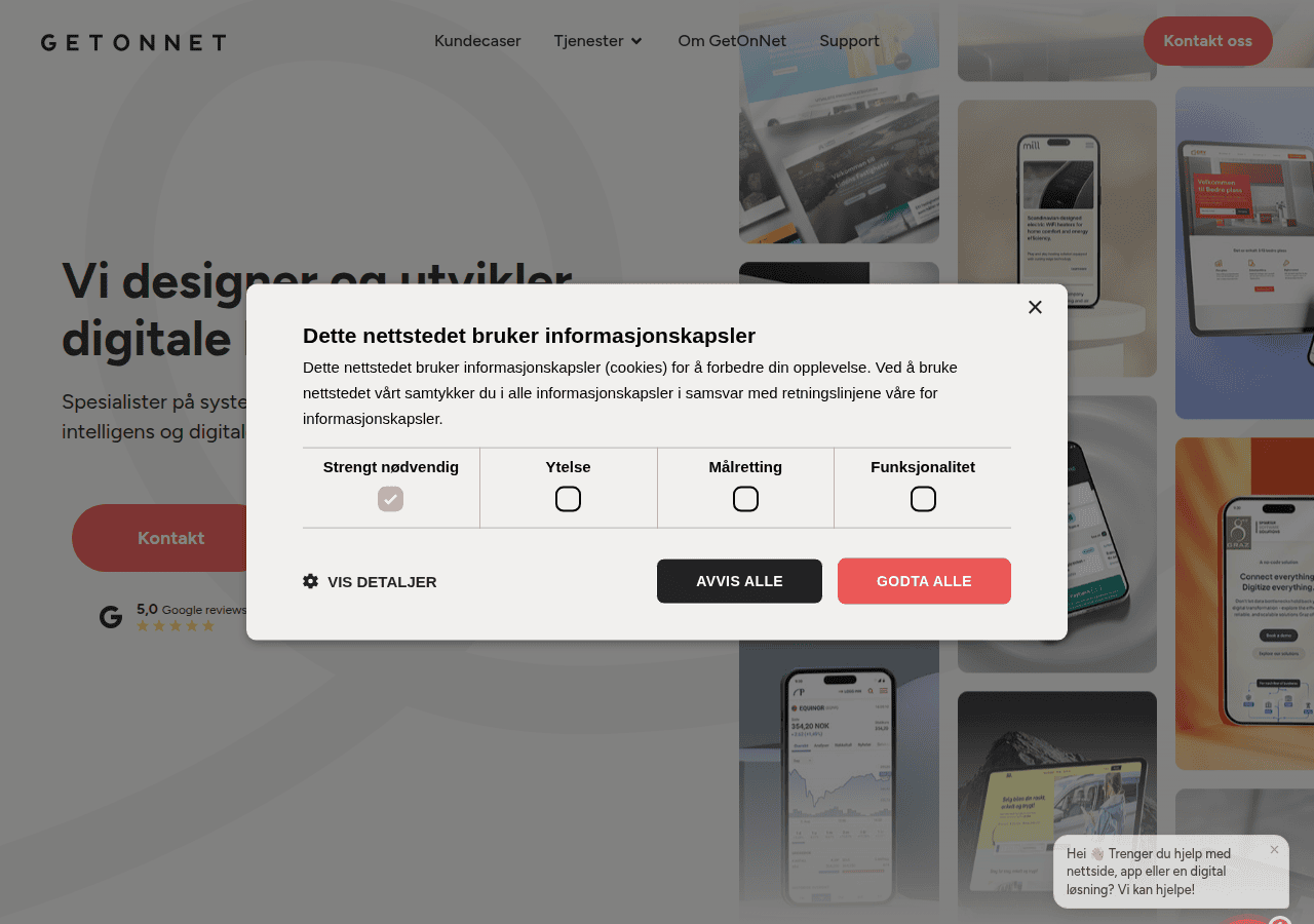 Screenshot of getonnet.no