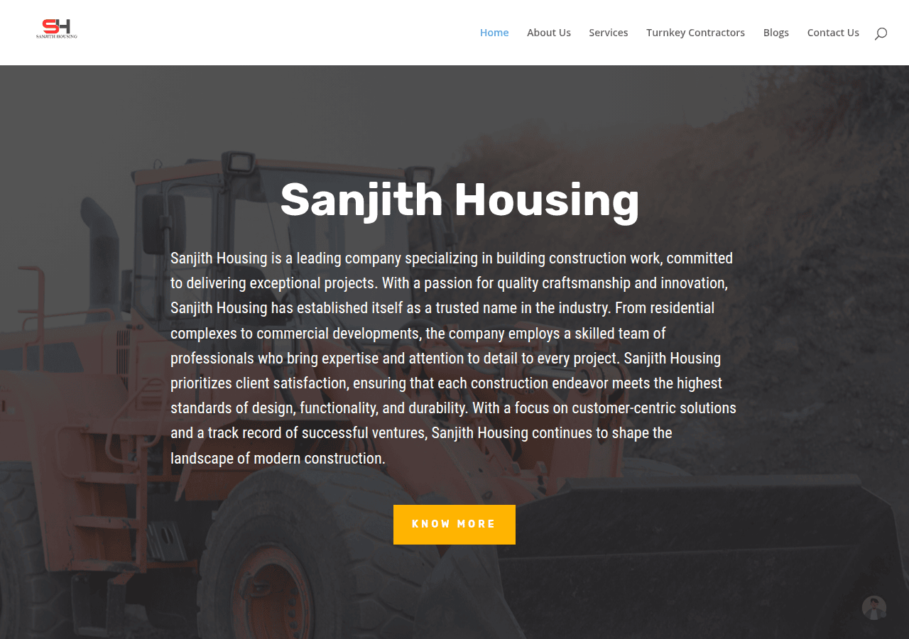 Screenshot of sanjithhousing.com