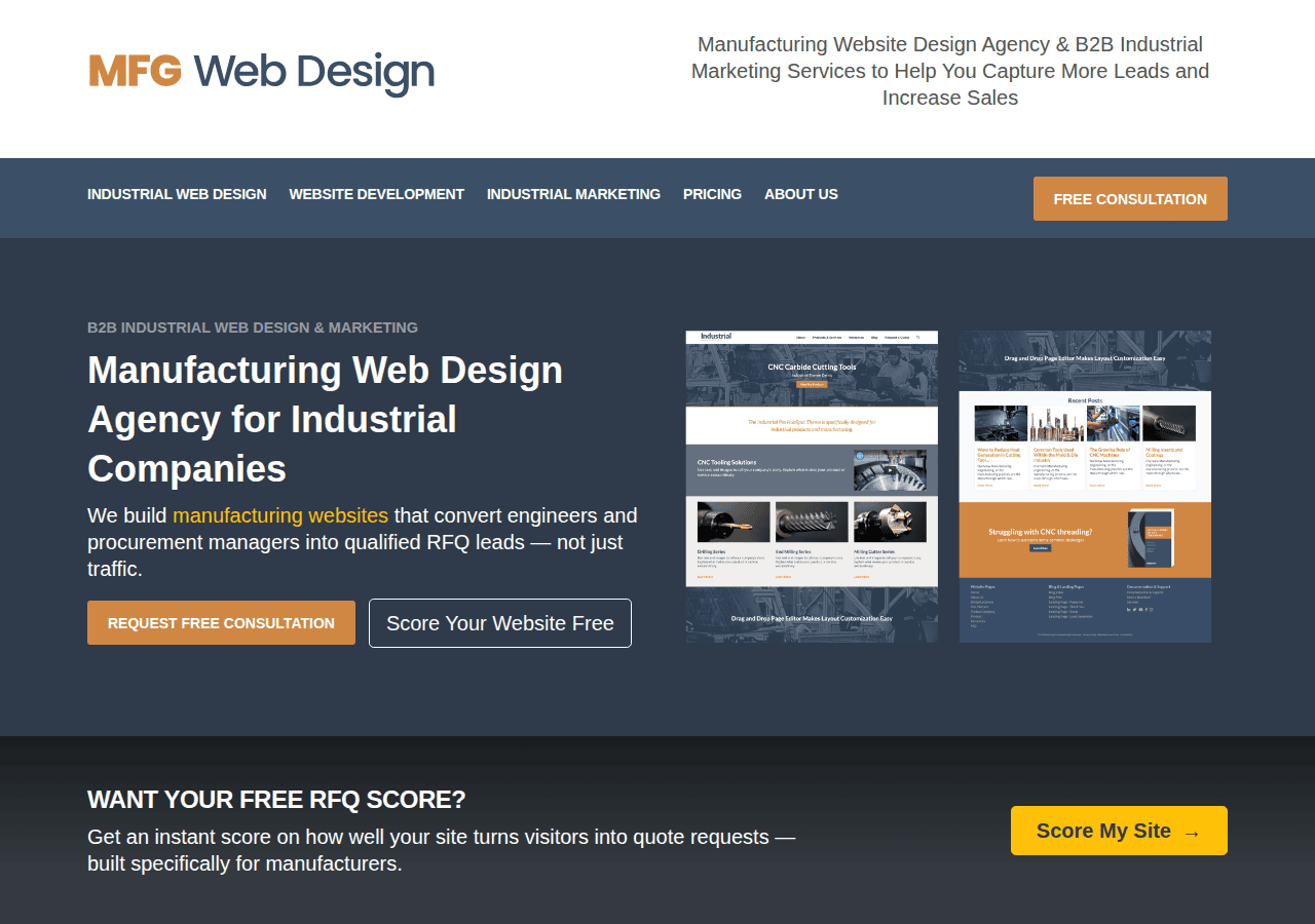 Screenshot of mfgwebdesign.com