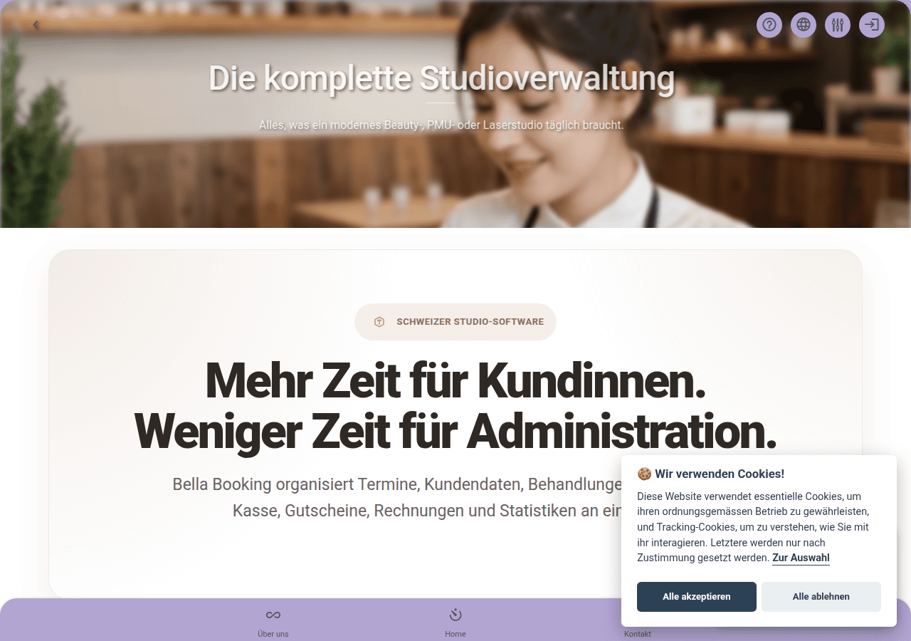 Screenshot of bella-booking.ch
