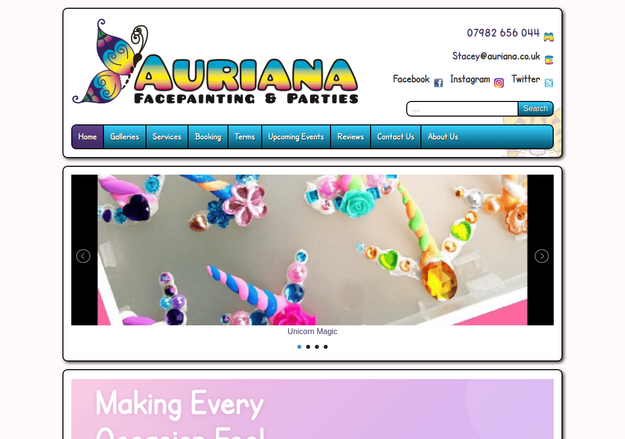 Screenshot of auriana.co.uk