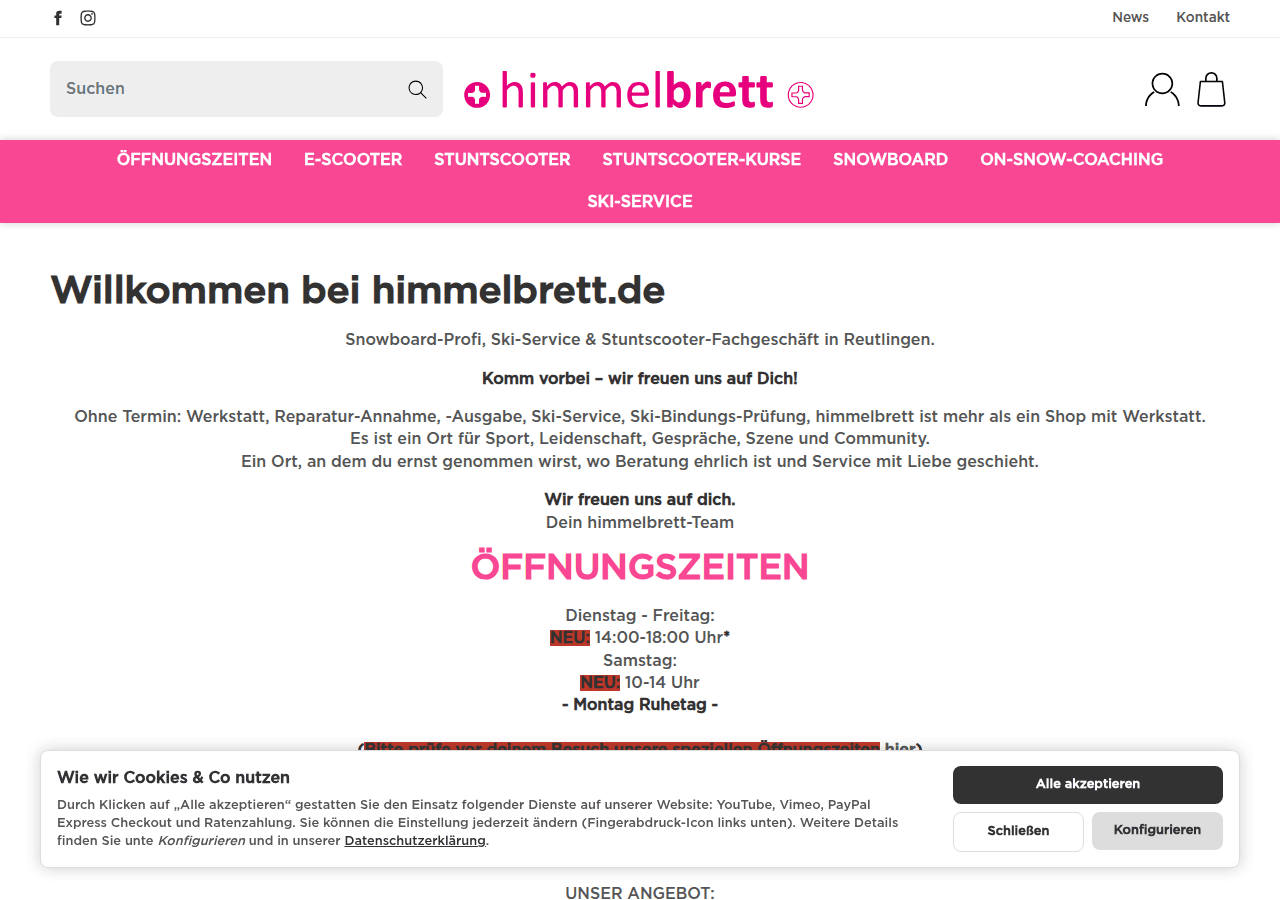 Screenshot of himmelbrett.de