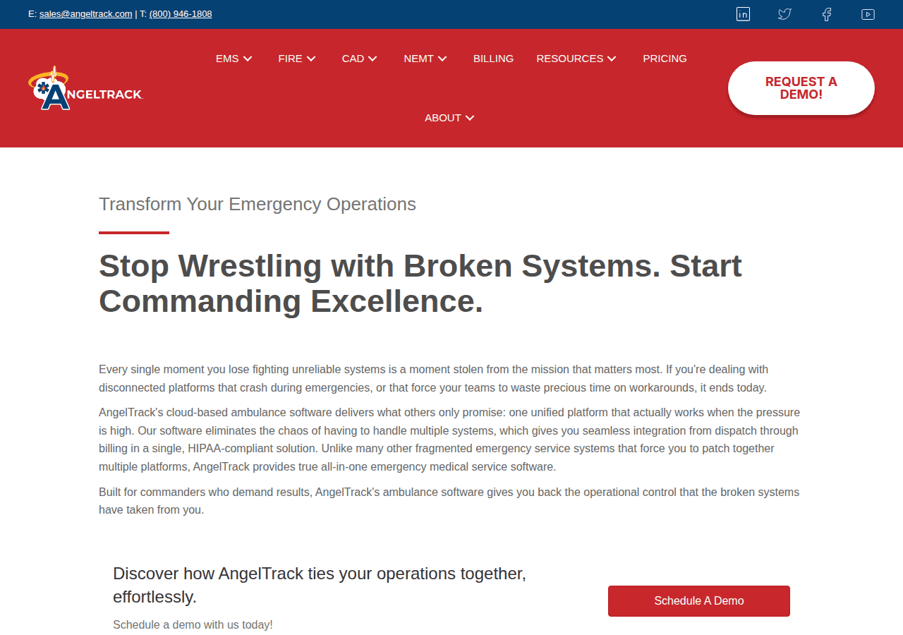 Screenshot of angeltrack.com