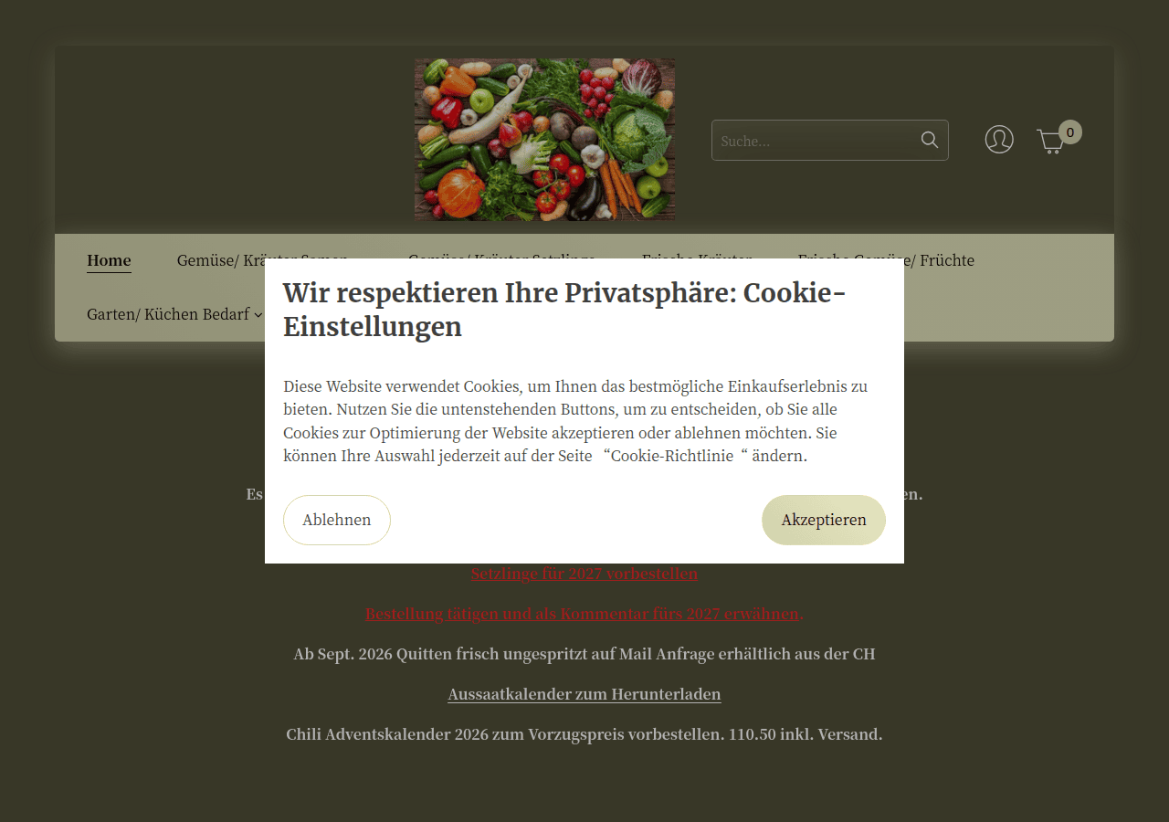 Screenshot of chaytech-garten.ch